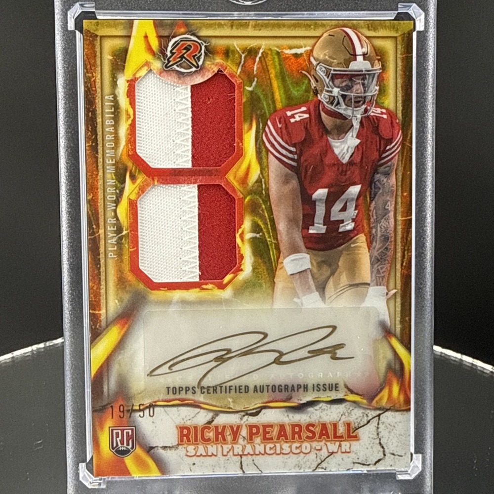 2024 Topps Rookie Patch Autograph Ricky Pearsall #IPA-RP Gold Refractor /50 - Picture 4 of 4
